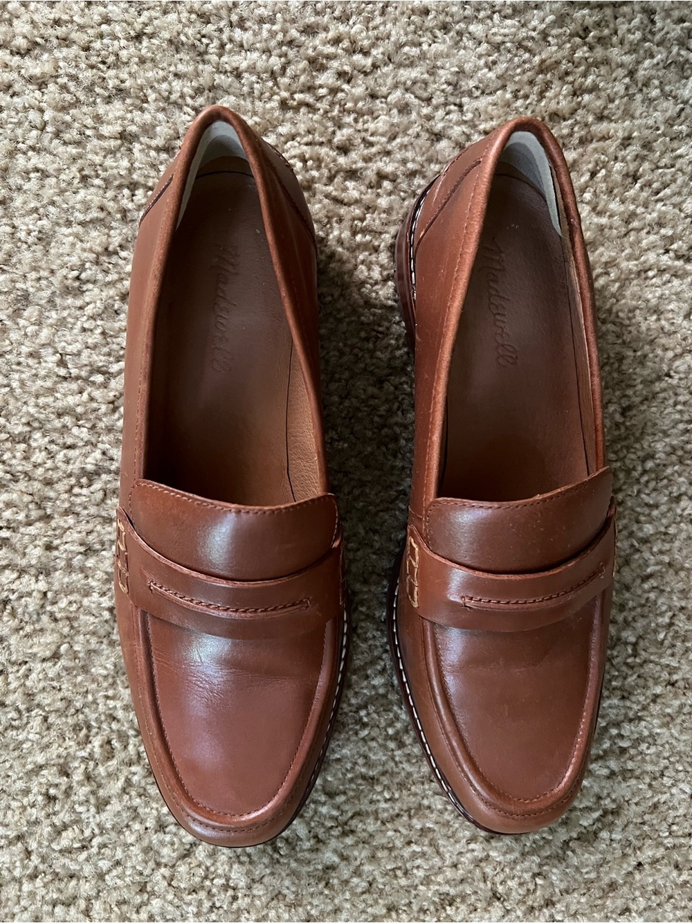 Madewell Brown Leather Penny Loafers